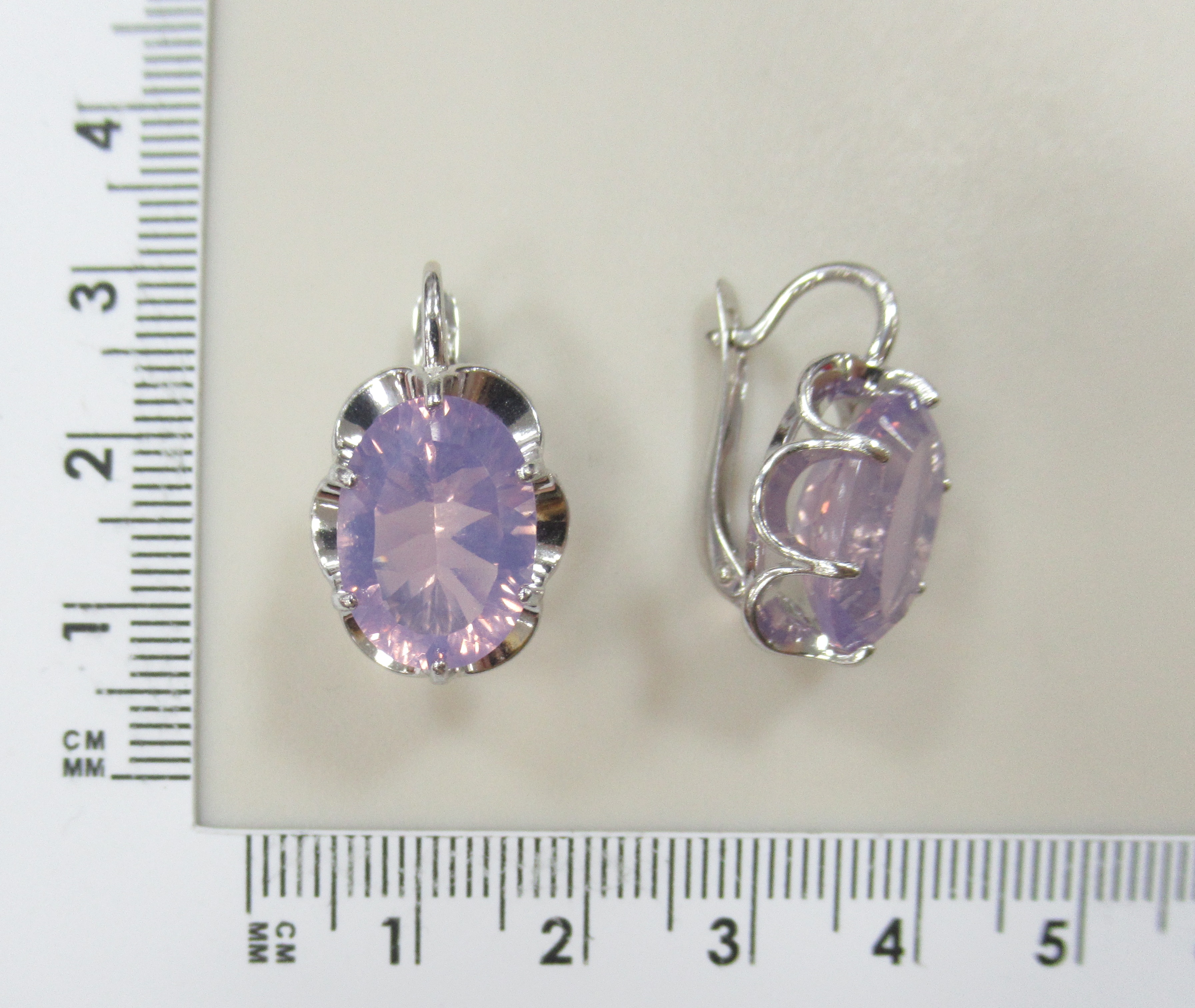 Серебряные серьги с аметистами